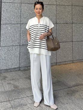 「ニットトップス」｜STYLEDOORさん（レディース・169cm）の春コーディネート