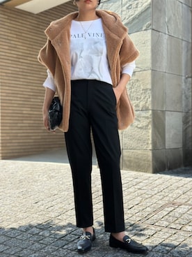 「アイテム（ポンチョ）」を使った、STYLEDOORさん（レディース・165cm）の秋コーディネート