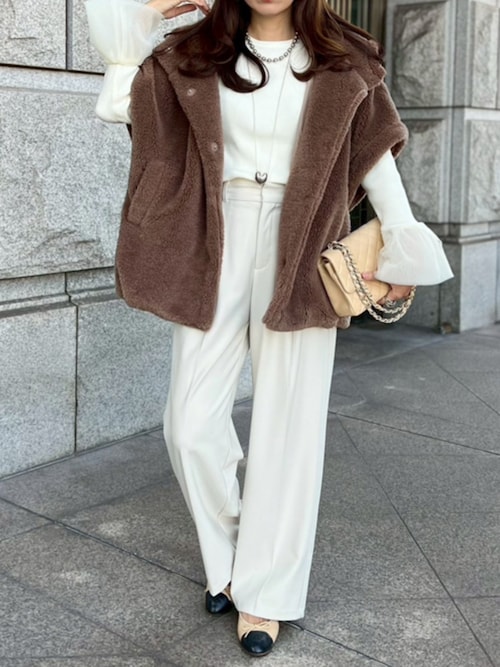 セール】スタンドフーディ―ファーポンチョ（ポンチョ）｜Emma Taylor