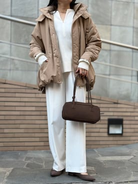 「オーバーコート」｜「アイテム（ジャケット/アウター）」を使った、STYLEDOORさん（レディース・165cm）の秋コーディネート