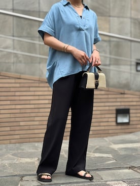 「スキッパーシャツ」｜STYLEDOORさん（レディース・165cm）の春コーディネート