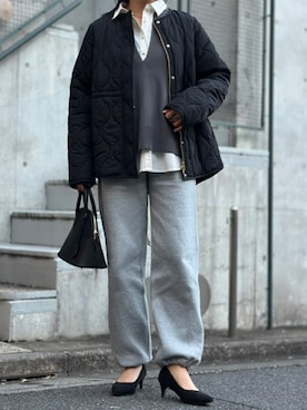 「アイテム（ノーカラーコート）」を使った、STYLEDOORさん（レディース・165cm）の冬コーディネート