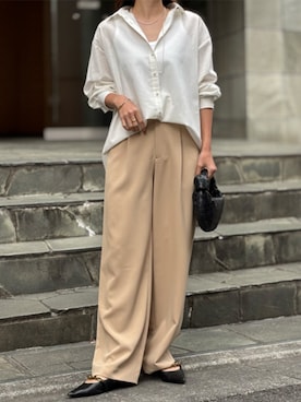 「オーバーシャツ」｜STYLEDOORさん（レディース・158cm）の春コーディネート