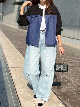 「Emma Taylor（エマテイラー）のアイテム（ブルゾン）」を使った、STYLEDOORさん（レディース・162cm）の春コーディネート