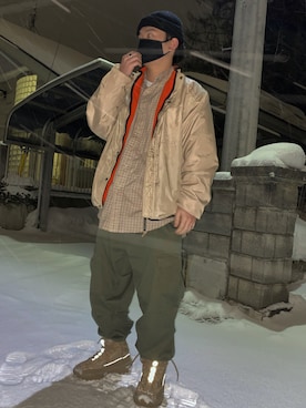 「adidas（アディダス）のアイテム（ブーツ）」を使った、junky さん（メンズ・165cm）の冬コーディネート