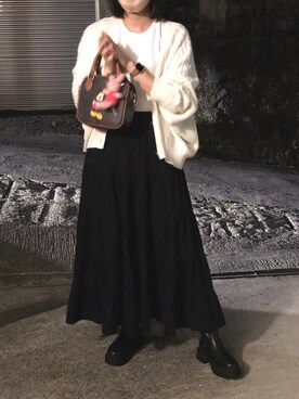 「Honeys（ハニーズ）のアイテム（シューズ、ブラック系）」を使った、ﾜさん（レディース）の秋コーディネート