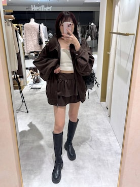 「アイテム（キャミソール）」を使った、ちなさん（レディース・159cm）の秋コーディネート