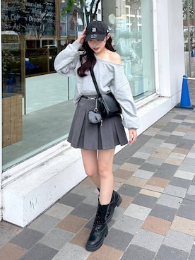 「Heather（ヘザー）のアイテム（キャップ）」を使った、ちなさん（レディース・159cm）の秋コーディネート