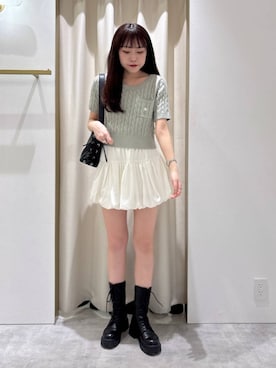 「着痩せ」｜「アイテム（ブーツ）」を使った、ちなさん（レディース・159cm）の春コーディネート