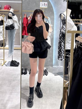 「Heather（ヘザー）のアイテム（パンツ）」を使った、ちなさん（レディース・159cm）の夏コーディネート