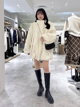 「Heather（ヘザー）の【累計10万本】楽ちんなのに美脚！秋冬No.1ブーツ　インヒールストレッチロングブーツ　571563（ブーツ）」を使った、ちなさん（レディース・159cm）の秋コーディネート