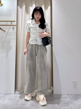 「Heather（ヘザー）のリボンショルダーBAG　129447（ショルダーバッグ）」を使った、ちなさん（レディース・159cm・20代）の夏コーディネート