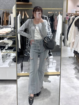 「Heather（ヘザー）のアイテム（パンツ）」を使った、ちなさん（レディース・159cm）の春コーディネート