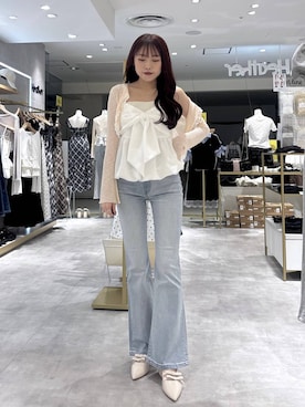 「Heather（ヘザー）のアイテム（パンツ）」を使った、ちなさん（レディース・159cm）の夏コーディネート