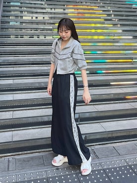 「アイテム（ブルゾン）」を使った、ちなさん（レディース・159cm・20代）の夏コーディネート