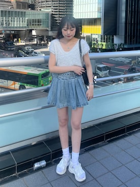「Heather（ヘザー）のアイテム（ベスト）」を使った、ちなさん（レディース・159cm）の夏コーディネート