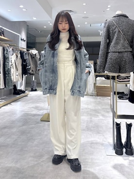 「Heather（ヘザー）のアイテム（パンツ）」を使った、ちなさん（レディース・159cm）の春コーディネート