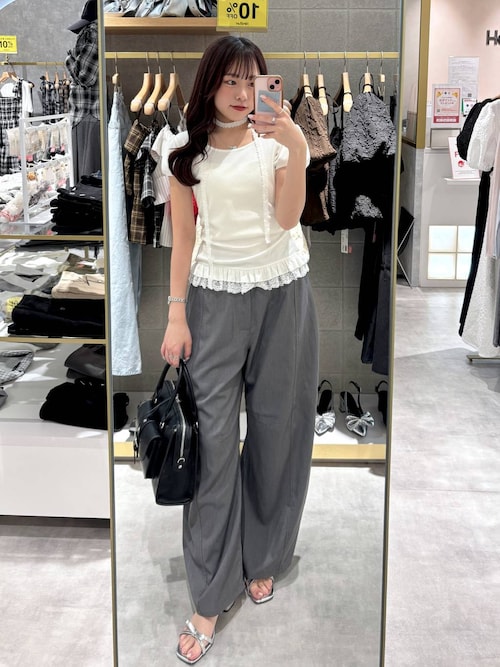 Heather tシャツ タイ付きレースカットTEE 578283 レディース