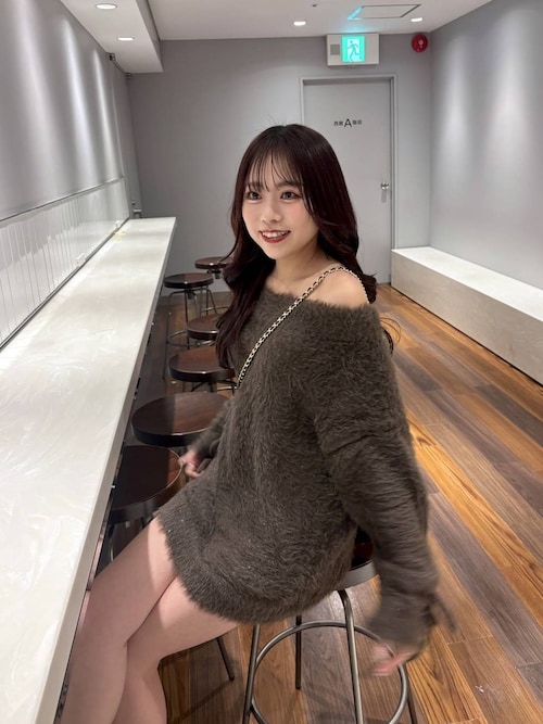 フィルムシャギーリボンニット　645548