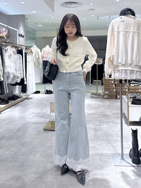 「Heather（ヘザー）のアイテム（トップス）」を使った、ちなさん（レディース・159cm）の春コーディネート