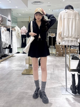 「Heather（ヘザー）のアイテム（バッグ）」を使った、ちなさん（レディース・159cm）の春コーディネート