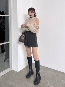 「Heather（ヘザー）のアイテム（その他パンツ）」を使った、ちなさん（レディース・159cm）の秋コーディネート