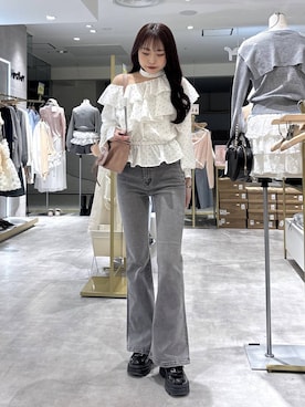 「Heather（ヘザー）のアイテム」を使った、ちなさん（レディース・159cm）の春コーディネート