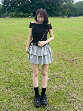 「Heather（ヘザー）のアイテム（Tシャツ/カットソー）」を使った、ちなさん（レディース・159cm）の夏コーディネート