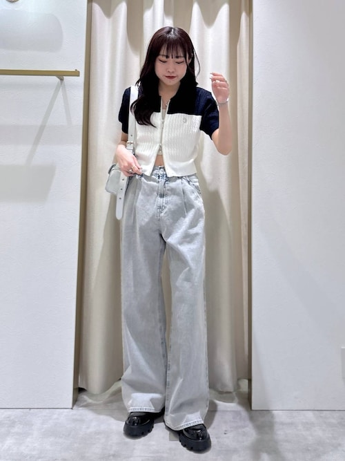 Heather（ヘザー） ニット セーター WZIPケーブルニット（半袖