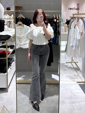 「Heather（ヘザー）のアイテム（パンツ）」を使った、ちなさん（レディース・159cm）の秋コーディネート