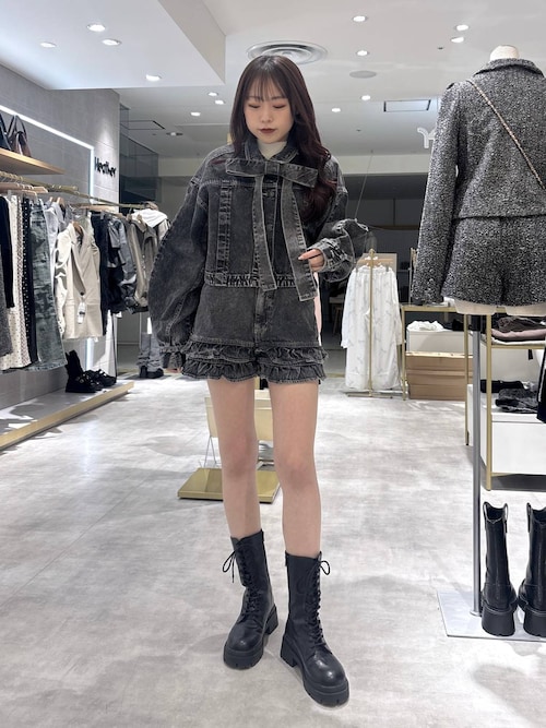 デニムリボンショートジャケット　647635