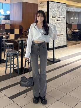 「Heather（ヘザー）のアイテム（トップス）」を使った、ちなさん（レディース・159cm）の春コーディネート