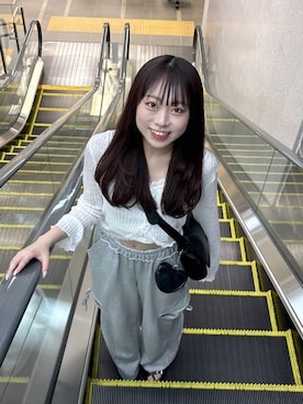 「アイテム（スウェットパンツ）」を使った、ちなさん（レディース・159cm・20代）の夏コーディネート