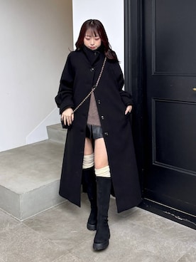 「アイテム（ステンカラーコート）」を使った、ちなさん（レディース・159cm）の秋コーディネート