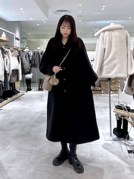 「Heather（ヘザー）の【累計10万本】楽ちんなのに美脚！秋冬No.1ブーツ　インヒールストレッチロングブーツ　571563（ブーツ）」を使った、ちなさん（レディース・159cm）の冬コーディネート