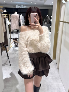 「Heather（ヘザー）のアイテム（ニット/セーター）」を使った、ちなさん（レディース・159cm）の秋コーディネート