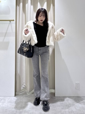 「アイテム（チャーム）」を使った、ちなさん（レディース・159cm・20代）の秋コーディネート