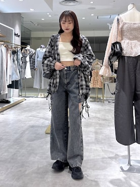 「Heather（ヘザー）のアイテム（バッグ）」を使った、ちなさん（レディース・159cm）の春コーディネート