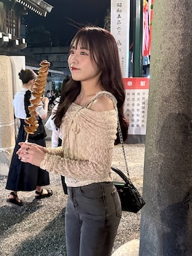 「Heather（ヘザー）のアイテム（Tシャツ/カットソー）」を使った、ちなさん（レディース・159cm）の夏コーディネート