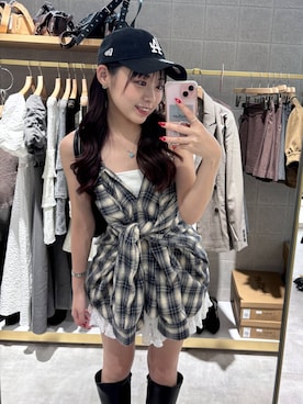 「Heather（ヘザー）の【累計10万本】楽ちんなのに美脚！秋冬No.1ブーツ　インヒールストレッチロングブーツ　571563（ブーツ）」を使った、ちなさん（レディース・159cm）の夏コーディネート