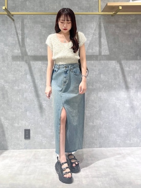 「Heather（ヘザー）のアイテム（ベスト）」を使った、ちなさん（レディース・159cm）の夏コーディネート