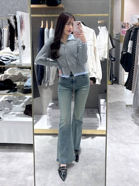 「Heather（ヘザー）のアイテム（パンツ）」を使った、ちなさん（レディース・159cm）の春コーディネート