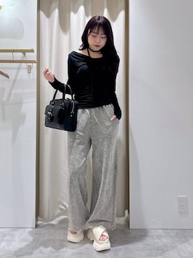 「アイテム（スウェットパンツ）」を使った、ちなさん（レディース・159cm・20代）の夏コーディネート