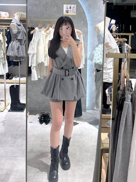 「Heather（ヘザー）のアイテム（パンツ）」を使った、ちなさん（レディース・159cm）の夏コーディネート
