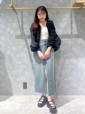 「アイテム（ブルゾン）」を使った、ちなさん（レディース・159cm・20代）の夏コーディネート