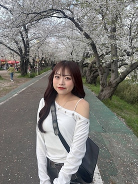 「Heather（ヘザー）のアイテム（バッグ）」を使った、ちなさん（レディース・159cm）の春コーディネート