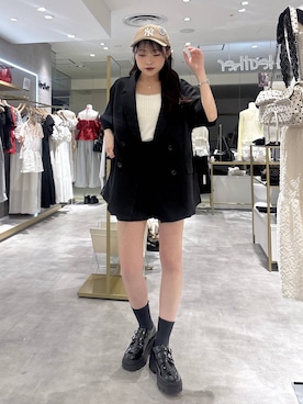 「Heather（ヘザー）のアイテム（パンツ）」を使った、ちなさん（レディース・159cm）の夏コーディネート