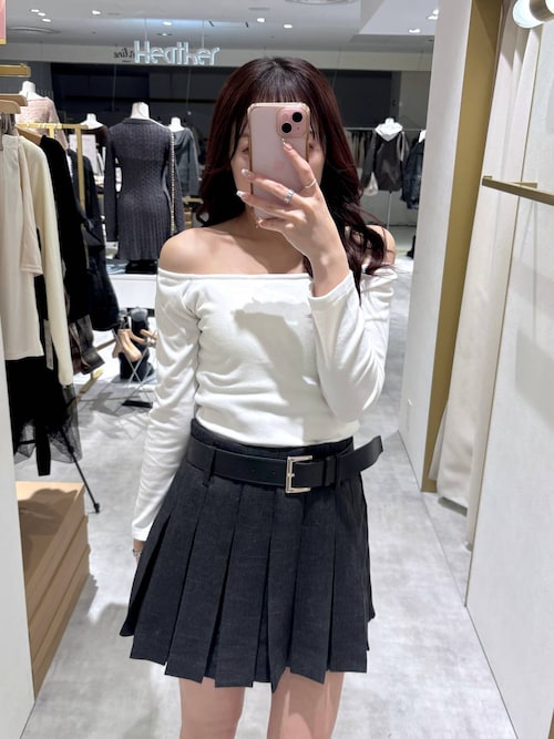 カップ付きオフショルTEE 599323（Tシャツ/カットソー）｜Heather