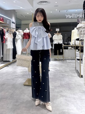 「Heather（ヘザー）のアイテム（パンツ）」を使った、ちなさん（レディース・159cm）の夏コーディネート
