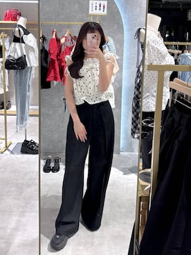 「Heather（ヘザー）のアイテム（パンツ）」を使った、ちなさん（レディース・159cm）の夏コーディネート